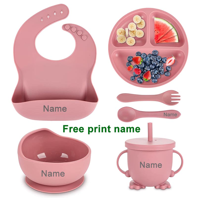 Baby Food Menu - Personalized Name Baby Feeding Sets Silicone