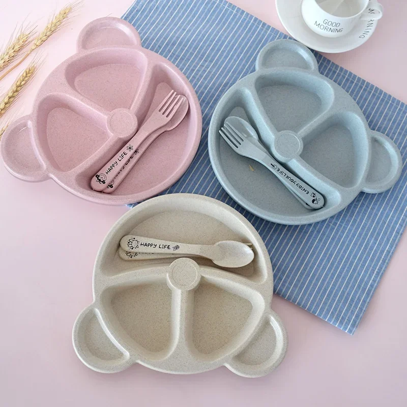 3Pcs/set Wheat Straw Baby Dish - Baby Food Menu ulasan dan harga
